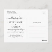 Änderung von Plänen Zurückgestellt Hochzeit in Url Postkarte (Rückseite)