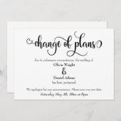 "Änderung von Plänen" Zurückgestellte Hochzeitsank Einladung (Vorne/Hinten)
