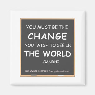 Änderung-Welt-Gandhi Magnet