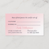 Änderungen an der Kleidung rosa Empfehlungskarte (Rückseite)