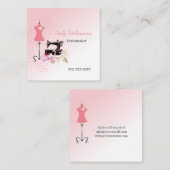 Änderungen an der Kleidung rosa Quadratische Visitenkarte (Vorne/Hinten)