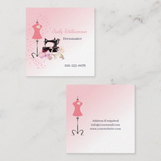 Änderungen an der Kleidung rosa Quadratische Visitenkarte (Vorne/Hinten)