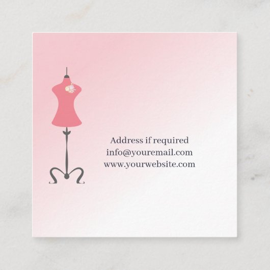 Änderungen an der Kleidung rosa Quadratische Visitenkarte (Rückseite)