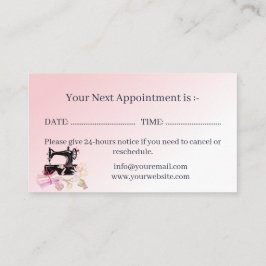 Änderungen an der Kleidung rosa Terminkarte