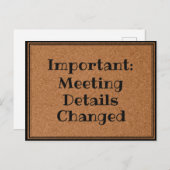 Änderungen der Sitzungen Postkarte (Vorne/Hinten)