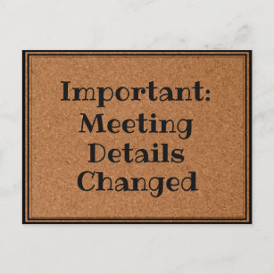 Änderungen der Sitzungen Postkarte