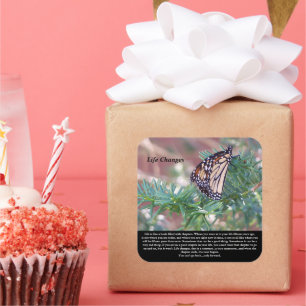 Änderungen des Lebens durch Inspiration Quadratischer Aufkleber