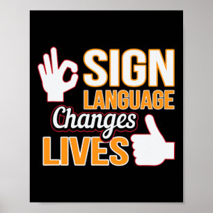 Änderungen in der Gebärdensprache leben ASL Interp Poster