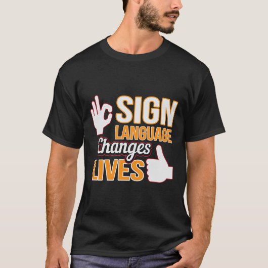 Änderungen in der Gebärdensprache leben ASL Interp T-Shirt (Vorderseite)