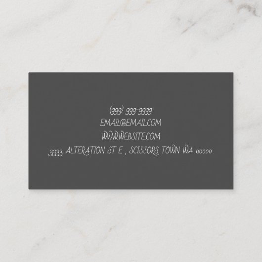 Änderungen und Schneiden Visitenkarte (Rückseite)