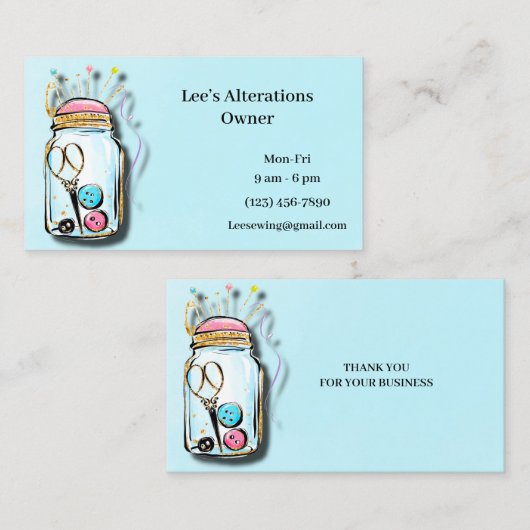 Änderungen Visitenkarte (Vorne/Hinten)