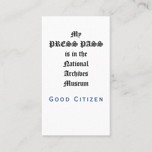 Änderungsantrag Audit - Mein Pressepass Visitenkarte (Vorderseite)