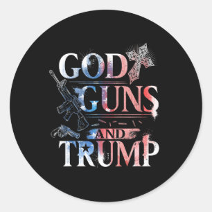 Änderungsantrag T Shirt Trump 45 Gonnenwaffen und Runder Aufkleber