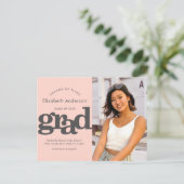 Änderungspläne Abschluss fett Typografie rot Rosa Einladungspostkarte (Stehend Vorderseite)