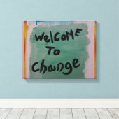 Änderungswillkommen Leinwanddruck (Insitu (Holzboden))