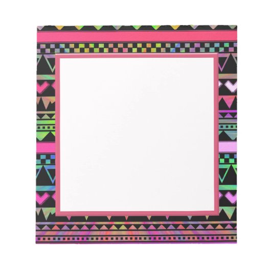 Andes Aztec Tribal Native Geometric Krawatte Die N Notizblock (Vorderseite)