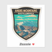 Andes Mountains South America Travel Art Vintage Aufkleber (Blatt)