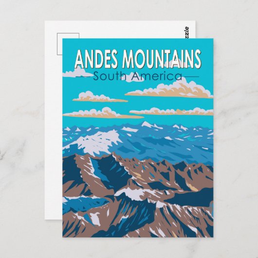 Andes Mountains Südamerika Reisen Vintag Postkarte (Vorne/Hinten)