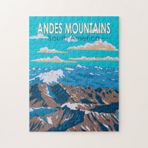 Andes Mountains Südamerika Reisen Vintag Puzzle