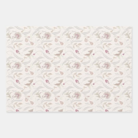 Andeutung botanisch in Nebel, Creme und Sage Geschenkpapier Set (Vorderseite)