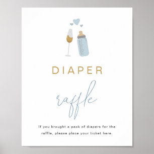 ANDI Blue Poppin' Flaschen Baby Diaper Raffle Game Poster