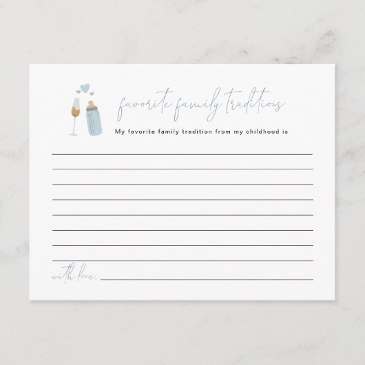 ANDI Blue Poppin Flaschen Familie Traditionen Encl Begleitkarte (Vorderseite)