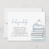 ANDI Dusty Blue Books for Baby Card Einladung (Vorderseite)