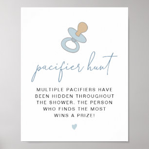 ANDI Dusty Blue Schnuller Hunt Baby Showspiel Poster