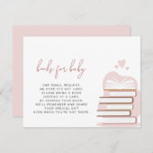 ANDI Dusty Rose Blush Pink Books for Baby Card Einladung (Vorne/Hinten)