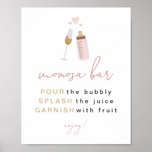 ANDI Dusty Rose Poppin Flaschen Momosa Bar Sign Poster