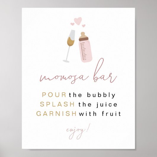 ANDI Dusty Rose Poppin Flaschen Momosa Bar Sign Poster (Vorne)