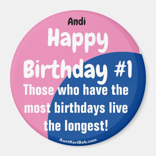 Andi Happy Birthday #1 Girl Magnet (Vorne)
