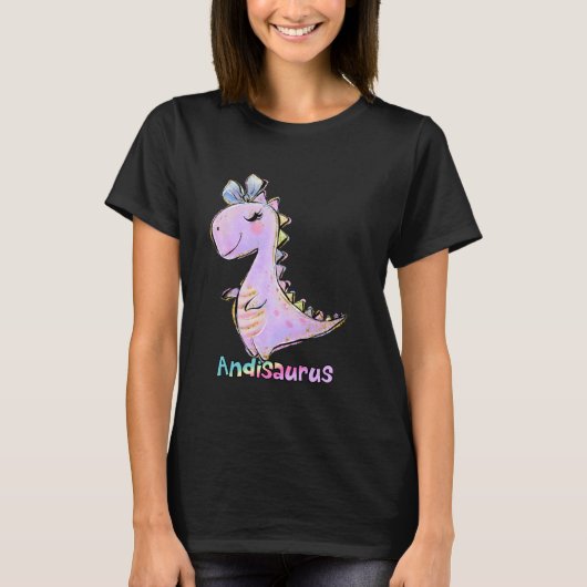 Andi Name Shirt Girl Dinosaur Birthday Andrea Andi (Vorderseite)