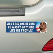 Andi Obama schlechtes on-line-Datum Autoaufkleber (Auf Auto)
