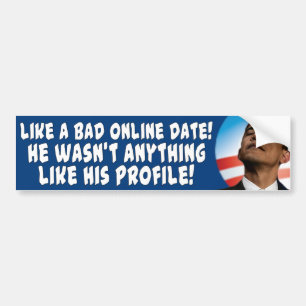 Andi Obama schlechtes on-line-Datum Autoaufkleber
