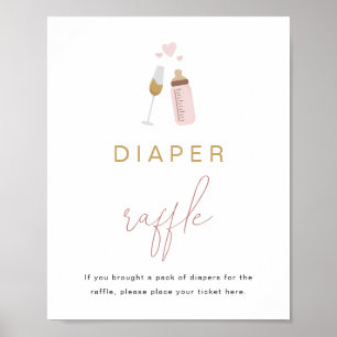 ANDI Pink Poppin' Flaschen Baby Diaper Raffel Spie Poster