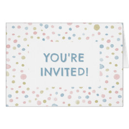 Andie Confetti Watercolor Dots Birthday Invite