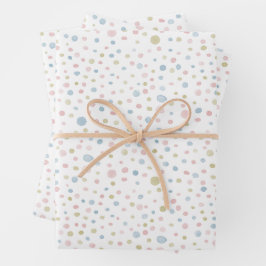 Andie Confetti Watercolor Dots Wrapping Paper Geschenkpapier Set