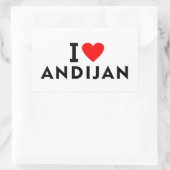 Andijan Uzbekistan love city heart like travel Rechteckiger Aufkleber (Tasche)