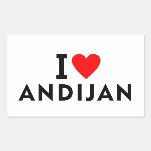Andijan Uzbekistan love city heart like travel Rechteckiger Aufkleber (Vorderseite)