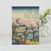 Ando Hiroshige - Abend Glow an der Koganei-Brücke Dankeskarte (Stehend Vorderseite)