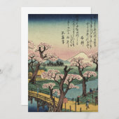 Ando Hiroshige - Abend Glow an der Koganei-Brücke Dankeskarte (Vorne/Hinten)