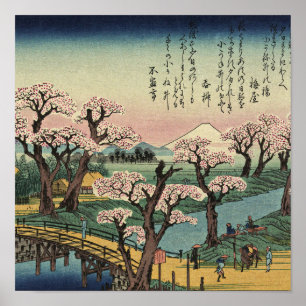 Ando Hiroshige - Abend Glow an der Koganei-Brücke Poster
