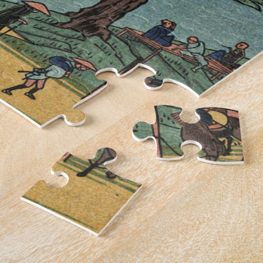 Ando Hiroshige - Abend Glow an der Koganei-Brücke. Puzzle (Seite)