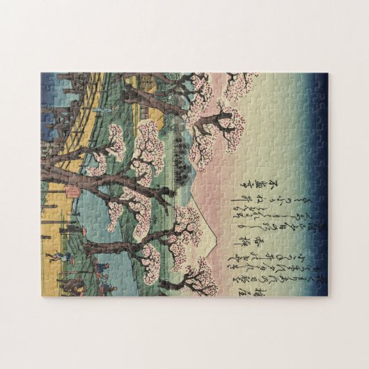 Ando Hiroshige - Abend Glow an der Koganei-Brücke. Puzzle (Horizontal)