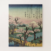 Ando Hiroshige - Abend Glow bei Koganei Bridge Puzzle (Vertikal)
