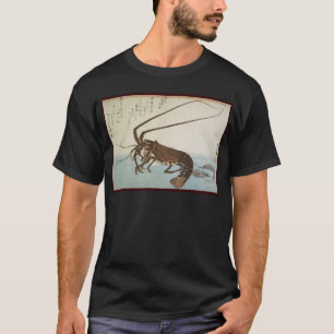 Ando Hiroshige Blatt-Hummer und Garnelen T-Shirt