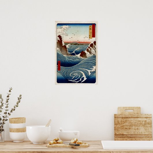 Andō Hiroshige Naruto Whirlpool, Provinz Awa Poster (Küche)