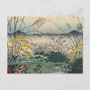 Ando Hiroshige - Otsuki Fields in der Provinz Kai Postkarte