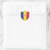 Andora Silver Shield Flag Quadratischer Aufkleber (Tasche)